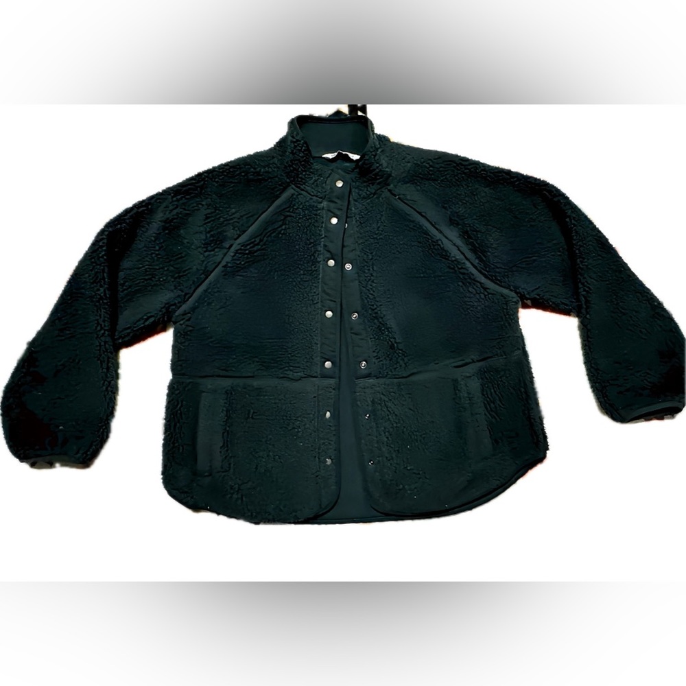 Sonoma Dark Green Snap Through Fleece Jacket, Large